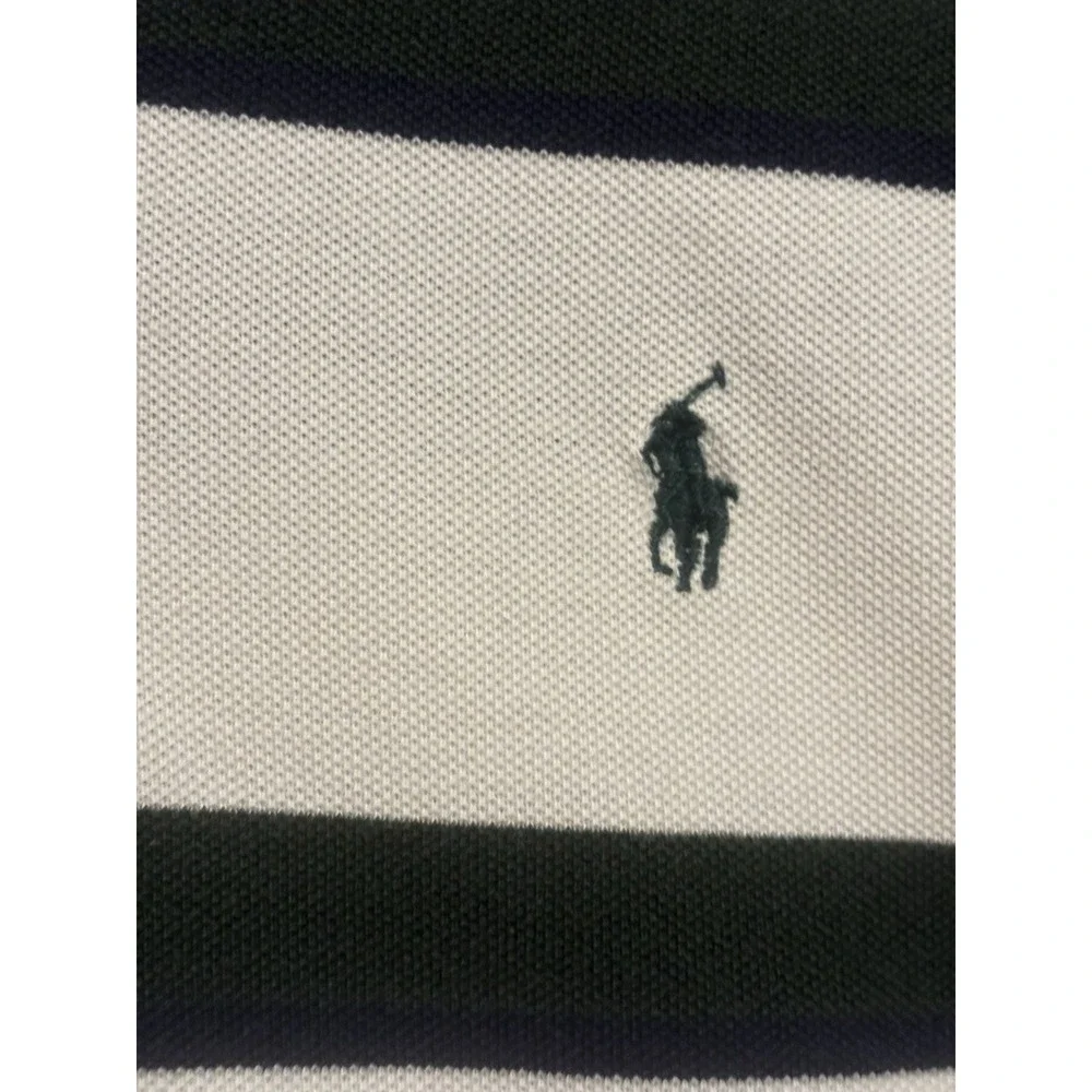 Vintage Polo Ralph Lauren Men's XL Shirt‎ Striped White Short Sleeve Preppy Logo